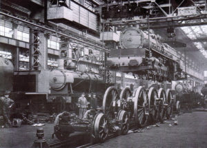 Mise sur roues d'une locomotive "mountain" en mai 1931